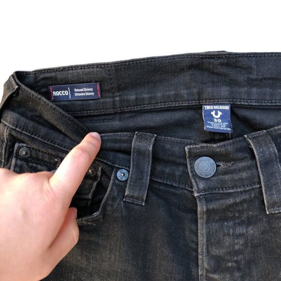 TRUE religion jeans size 30 ROCCO relaxed skinny gray - Picture 12 of 12